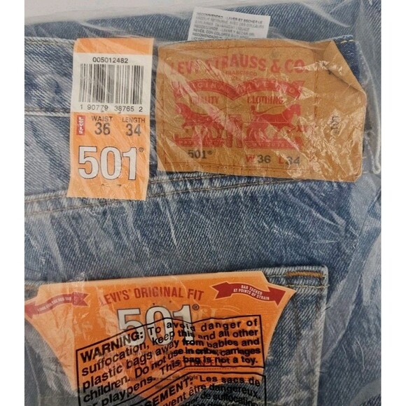 Levi's Men's 501 Original Fit Jeans Straight Leg Button Fly 100% Cotton W36 X 34 - Picture 3 of 13